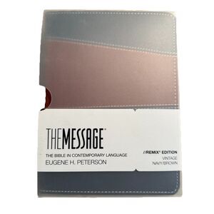 The Message REMIX Leather-Look Brown/Navy The Bible in Contemporary Language NEW